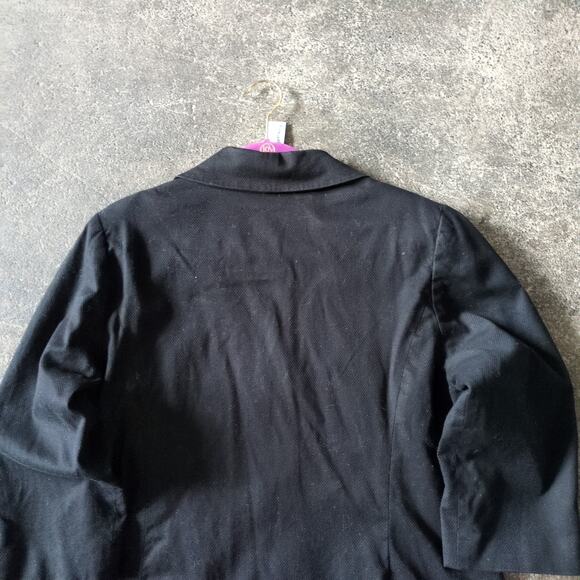 Vintage Bob Mackie Jacket Womens L Black Cottage Y2K Full Zip Coat Art Patches - Picture 4 of 9